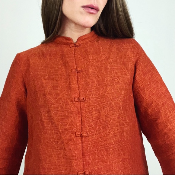 Eileen Fisher Jackets & Blazers - Eileen Fisher Linen-Blend Button-Front Imperial Collar Jacket | Size S/P